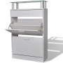 Mueble zapatero con cajón y estante superior de vidrio blanco de , Zapateros y organizadores de calzado - Ref: Foro24-241244,...