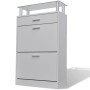 Mueble zapatero con cajón y estante superior de vidrio blanco de , Zapateros y organizadores de calzado - Ref: Foro24-241244,...