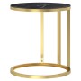 Mesa auxiliar vidrio templado mármol negro y dorado 45 cm de , Mesas auxiliares - Ref: Foro24-331663, Precio: 47,24 €, Descue...