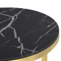 Mesa auxiliar vidrio templado mármol negro y dorado 45 cm de , Mesas auxiliares - Ref: Foro24-331663, Precio: 47,24 €, Descue...