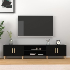 Mueble de TV madera contrachapada negro 180x31,5x40 cm de , Muebles TV - Ref: Foro24-816257, Precio: 106,02 €, Descuento: %