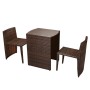 Garden bistro table and chairs 3 pcs and brown poly rattan cushions by vidaXL, Garden sets - Ref: Foro24-42881, Price: 170,63...