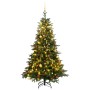 Árbol de Navidad artificial con bisagras 300 LED y bolas 180 cm de , Arboles de navidad - Ref: Foro24-3210480, Precio: 127,68...