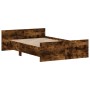 Estructura de cama con cabecero piecero roble ahumado 120x190cm de , Camas y somieres - Ref: Foro24-3203779, Precio: 146,75 €...