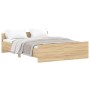 Bed frame with Sonoma oak headboard and footboard 135x190 cm by , Beds and slatted bases - Ref: Foro24-3203791, Price: 143,89...