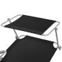 Sun lounger with black steel awning by vidaXL, Loungers - Ref: Foro24-42932, Price: 91,74 €, Discount: %