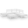 Gartenmöbel-Set 6-teilig aus massivem weißem Kiefernholz von , Gartensets - Ref: Foro24-3082643, Preis: 260,45 €, Rabatt: %