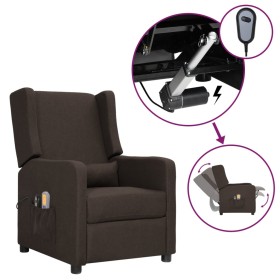 Electric massage chair dark brown fabric by , Electric massage chairs - Ref: Foro24-3098738, Price: 197,99 €, Discount: %