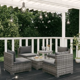 5-piece garden sofa set and gray synthetic rattan cushions by , Garden sets - Ref: Foro24-3101525, Price: 599,99 €, Discount: %