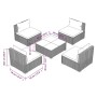 5-teiliges Gartensofa-Set und graue synthetische Rattankissen von , Gartensets - Ref: Foro24-3101525, Preis: 599,99 €, Rabatt: %