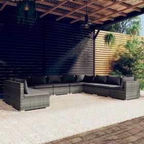 10-piece garden furniture set and gray synthetic rattan cushions by , Garden sets - Ref: Foro24-3102437, Price: 1,00 €, Disco...