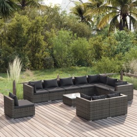 11-piece garden furniture set and gray synthetic rattan cushions by , Garden sets - Ref: Foro24-3102669, Price: 1,00 €, Disco...