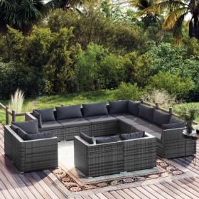 11-piece garden furniture set and gray synthetic rattan cushions by , Garden sets - Ref: Foro24-3102877, Price: 1,00 €, Disco...