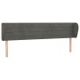 Dark gray velvet headboard 183x23x78/88 cm by , Headboards and footboards - Ref: Foro24-3117345, Price: 74,91 €, Discount: %