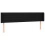 Black fabric headboard 203x16x78/88 cm by , Headboards and footboards - Ref: Foro24-3118932, Price: 73,56 €, Discount: %