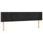 Black velvet headboard 183x16x78/88 cm by , Headboards and footboards - Ref: Foro24-3118970, Price: 77,38 €, Discount: %