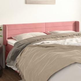 Pink velvet headboard 203x16x78/88 cm by , Headboards and footboards - Ref: Foro24-3118979, Price: 65,99 €, Discount: %