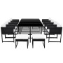 Set comedor de jardín 13 piezas y cojines ratán sintético negro de vidaXL, Conjuntos de jardín - Ref: Foro24-42761, Precio: 1...