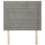 Headboard with light gray velvet ears 93x16x118/128 cm by , Headboards and footboards - Ref: Foro24-3119756, Price: 76,63 €, ...