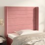 Cabecero con orejas de terciopelo rosa 93x16x118/128 cm de , Cabeceros y pies de cama - Ref: Foro24-3119761, Precio: 74,99 €,...