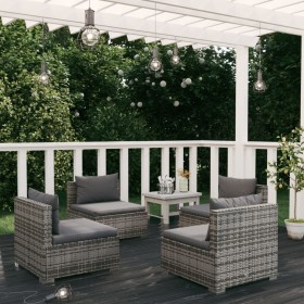 4-piece garden sofa set and gray synthetic rattan cushions by , Garden sets - Ref: Foro24-3101533, Price: 548,81 €, Discount: %