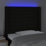 Kopfteil aus schwarzem Stoff mit LED 93x16x118/128 cm von , Kopf- und Fußteile - Ref: Foro24-3124172, Preis: 76,02 €, Rabatt: %