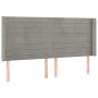 Light gray velvet headboard with LED 183x16x118/128 cm by , Headboards and footboards - Ref: Foro24-3124248, Price: 143,07 €,...