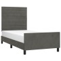 Estructura de cama con cabecero terciopelo gris oscuro 90x190cm de , Camas y somieres - Ref: Foro24-3125789, Precio: 134,60 €...