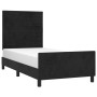 Bed frame with black velvet headboard 90x200 cm by , Beds and slatted bases - Ref: Foro24-3125796, Price: 140,23 €, Discount: %