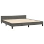 Dark gray velvet bed frame with headboard 180x200 cm by , Beds and slatted bases - Ref: Foro24-3125831, Price: 252,41 €, Disc...