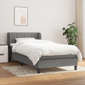 Box spring bed with dark gray fabric mattress 90x190 cm by , Beds and slatted bases - Ref: Foro24-3126206, Price: 314,99 €, D...