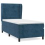 Cama box spring con colchón terciopelo azul oscuro 90x190 cm de , Camas y somieres - Ref: Foro24-3129247, Precio: 385,12 €, D...