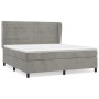 Box spring bed with light gray velvet mattress 180x200 cm by , Beds and slatted bases - Ref: Foro24-3129285, Price: 623,99 €,...