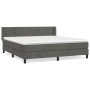 Box spring bed with dark gray velvet mattress 180x200 cm by , Beds and slatted bases - Ref: Foro24-3131034, Price: 536,26 €, ...