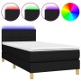 Box spring bed with mattress and LED black fabric 90x190 cm by , Beds and slatted bases - Ref: Foro24-3133679, Price: 312,05 ...