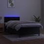 Boxspringbett mit Matratze und LED-Samt in Schwarz, 90 x 190 cm von , Betten und Lattenroste - Ref: Foro24-3134437, Preis: 28...