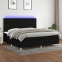 Box spring bed mattress and LED lights black fabric 200x200 cm by , Beds and slatted bases - Ref: Foro24-3135543, Price: 710,...