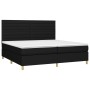 Boxspringbettmatratze und LED-Leuchten aus schwarzem Stoff 200x200 cm von , Betten und Lattenroste - Ref: Foro24-3135543, Pre...