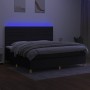 Boxspringbettmatratze und LED-Leuchten aus schwarzem Stoff 200x200 cm von , Betten und Lattenroste - Ref: Foro24-3135543, Pre...