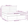 Boxspringbettmatratze und LED-Leuchten aus schwarzem Stoff 200x200 cm von , Betten und Lattenroste - Ref: Foro24-3135543, Pre...