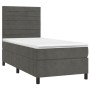 Cama box spring colchón y LED terciopelo gris oscuro 90x190 cm de , Camas y somieres - Ref: Foro24-3136156, Precio: 345,44 €,...