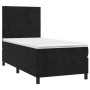 Boxspringbett mit Matratze und LED-Samt in Schwarz, 90 x 200 cm von , Betten und Lattenroste - Ref: Foro24-3136163, Preis: 34...