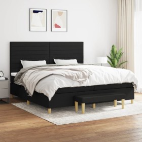 Box spring bed with black fabric mattress 200x200 cm by , Beds and slatted bases - Ref: Foro24-3137263, Price: 721,38 €, Disc...