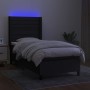 Box spring bed mattress and LED lights black fabric 90x200 cm by , Beds and slatted bases - Ref: Foro24-3138367, Price: 343,2...