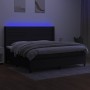 Box spring bed mattress and LED lights black fabric 200x200 cm by , Beds and slatted bases - Ref: Foro24-3138423, Price: 681,...