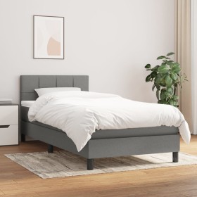 Box spring bed with dark gray fabric mattress 90x190 cm by , Beds and slatted bases - Ref: Foro24-3140018, Price: 307,01 €, D...