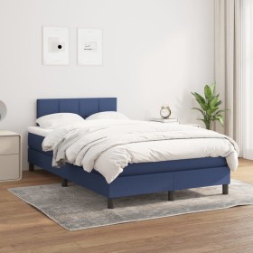 Box spring bed with blue fabric mattress 120x200 cm by , Beds and slatted bases - Ref: Foro24-3140047, Price: 392,92 €, Disco...