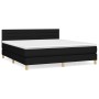 Cama box spring con colchón tela negro 180x200 cm de , Camas y somieres - Ref: Foro24-3140715, Precio: 522,79 €, Descuento: %