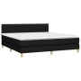 Cama box spring con colchón tela negro 180x200 cm de , Camas y somieres - Ref: Foro24-3140715, Precio: 522,79 €, Descuento: %