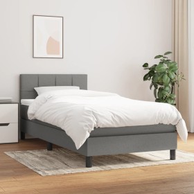 Boxspringbett mit dunkelgrauer Stoffmatratze 90x200 cm von , Betten und Lattenroste - Ref: Foro24-3140026, Preis: 289,96 €, R...